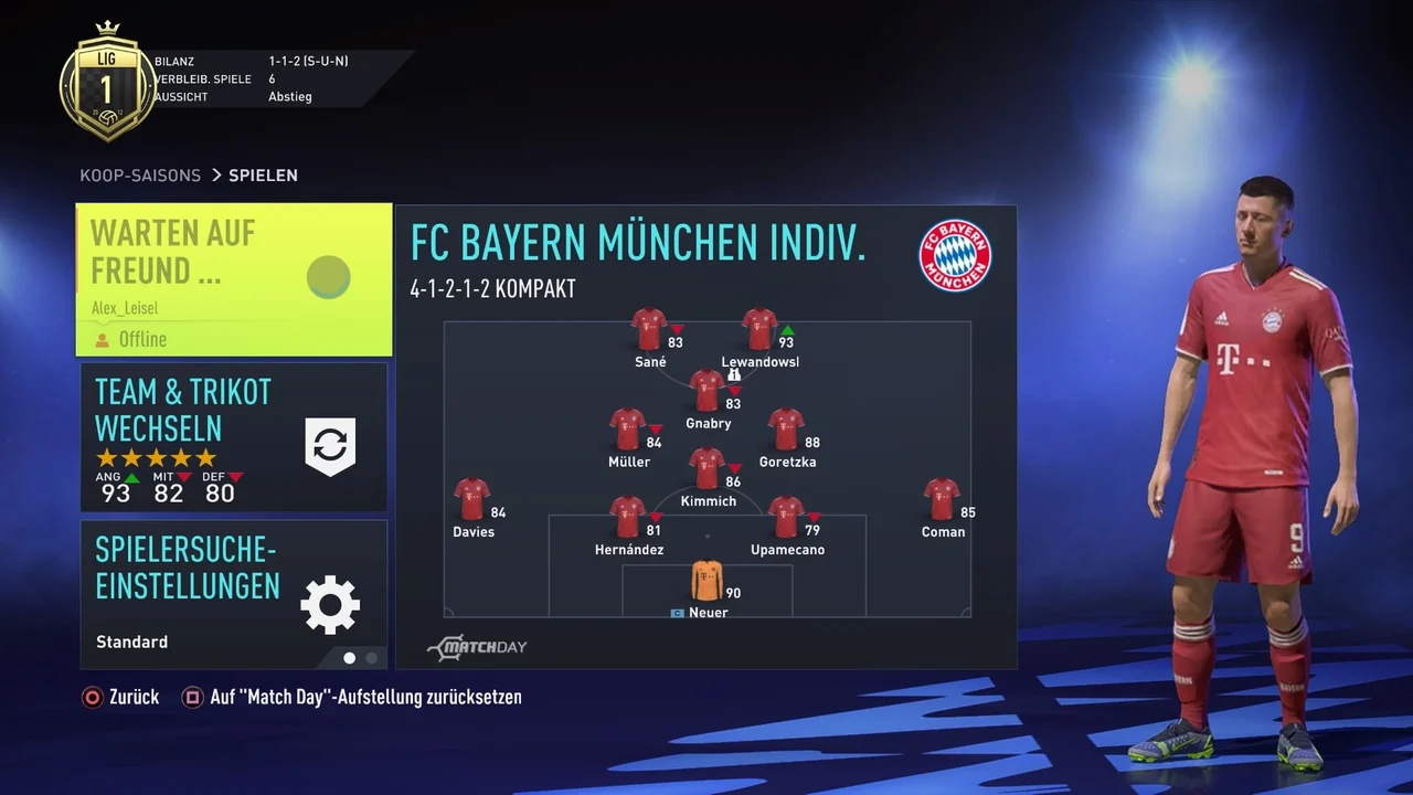 Line-up Co-op FC Bayern FIFA 22