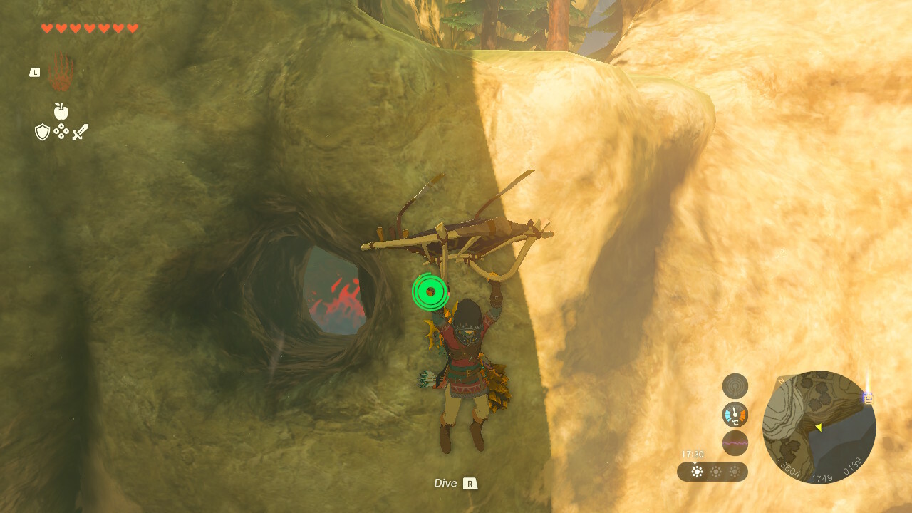 Link fliegt mit seinem Paragleiter in Zelda: Tears of the Kingdom