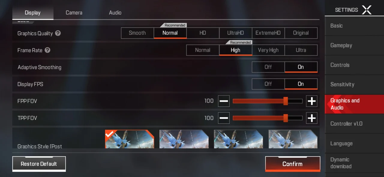 Apex Legends performance settings