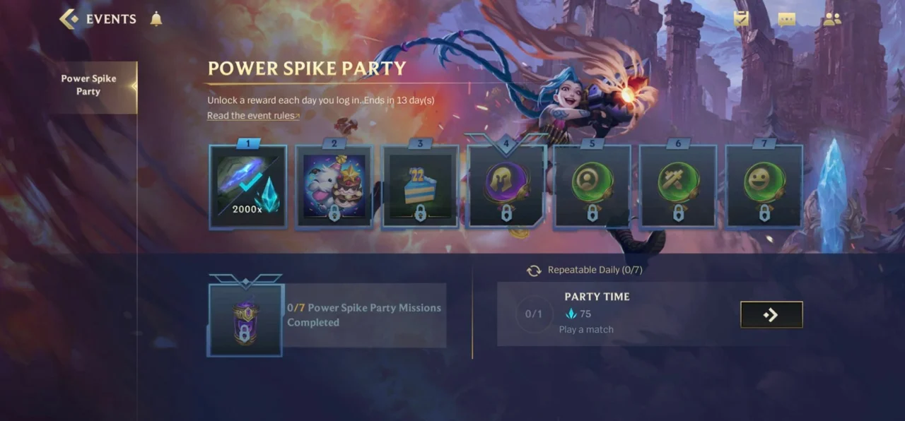 Wild Rift Power Spike Party Start end time