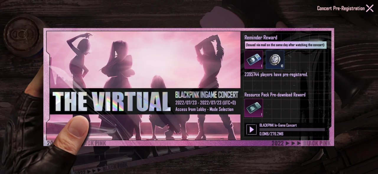 Blackpink the Concert virtual pubg mobile rewards free