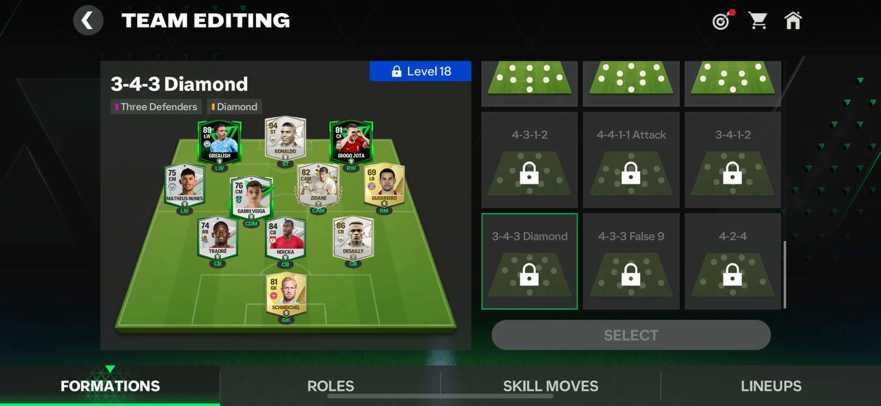 3-4-3 diamond ea sports fc mobile