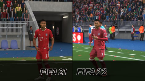 6 Spieler FIFA 21 vs FIFA 22 Grafikvergleich