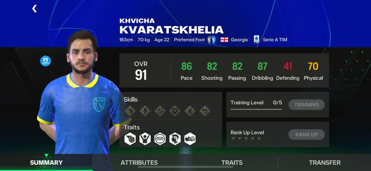 91 Kvartaskhelia fc mobile