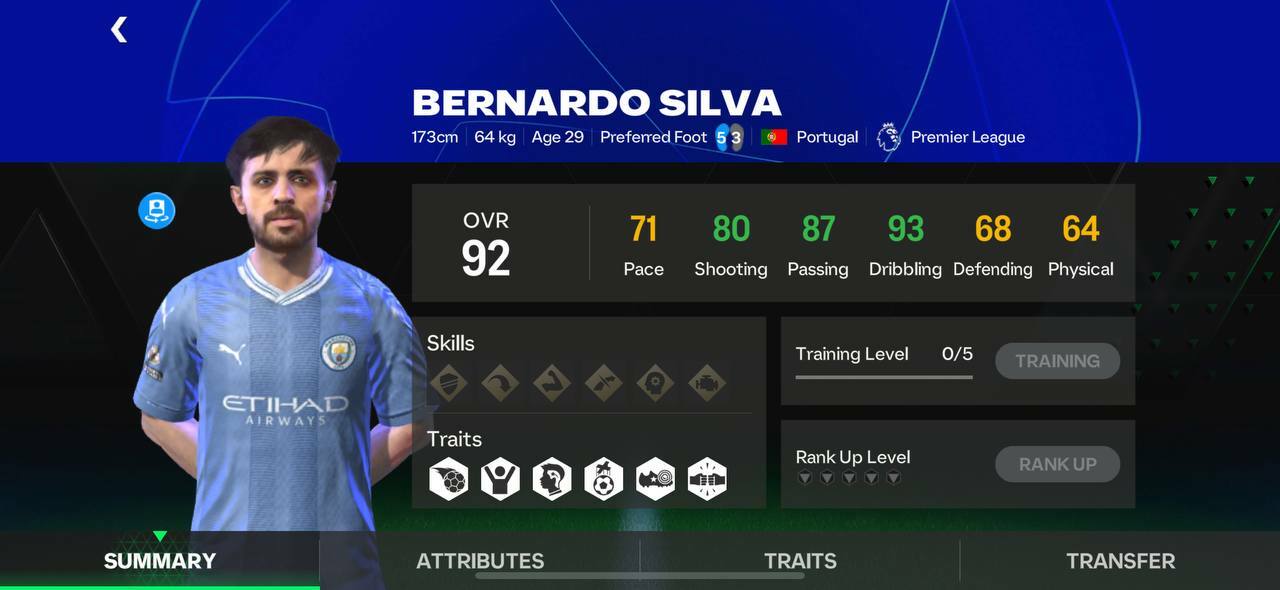 92 UCL bernando silva fc mobile