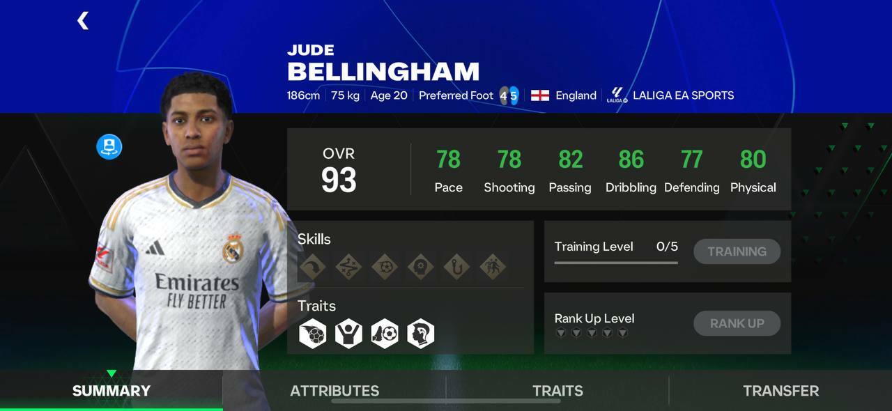 93 UCL Bellingham ea fc mobile