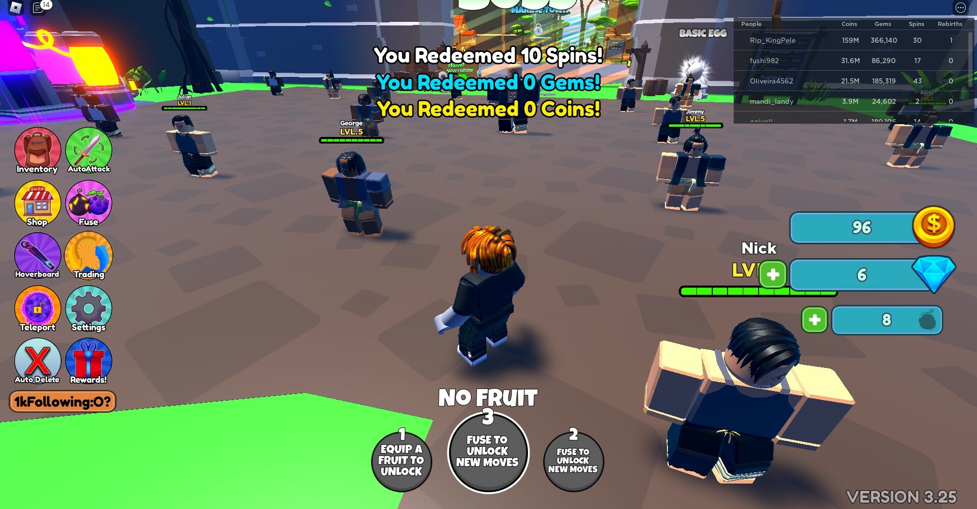 Anime Fruit simulator codes 3