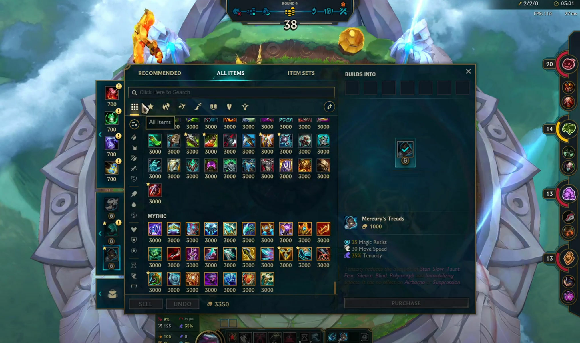 Arena Lo L items buying phase