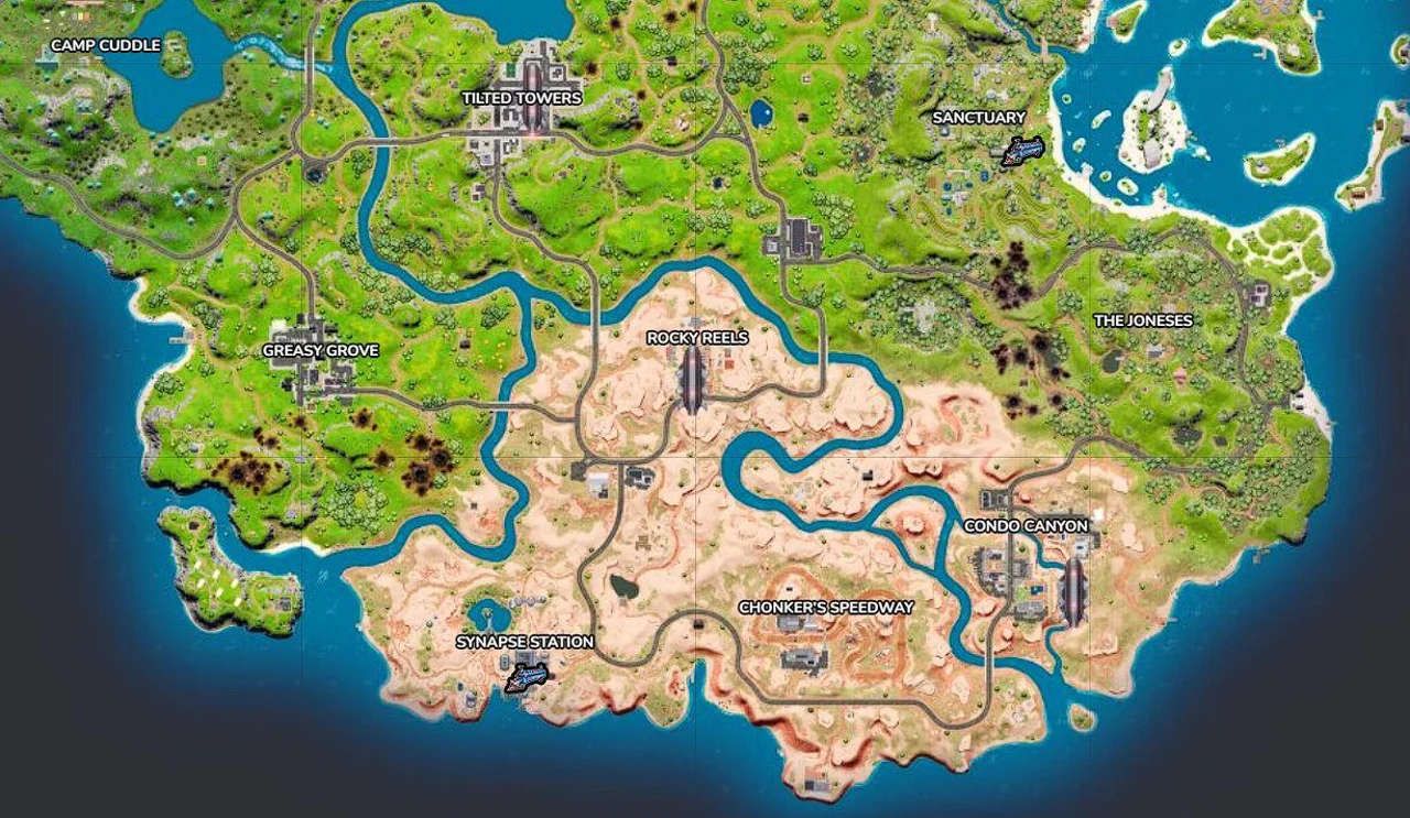 battle bus Locations Fortnite Chapter 3, Season 2