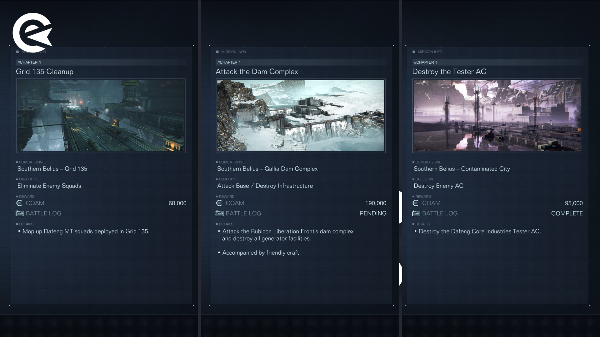 Armored Core 6: Here you find the information if you already collected Combat Logs during a mission.