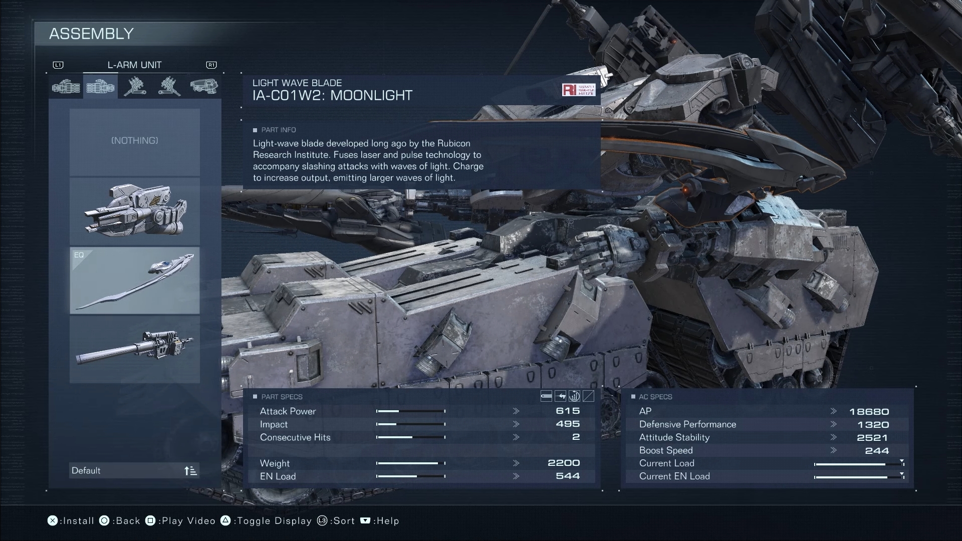 Armored Core Moonlight Blade