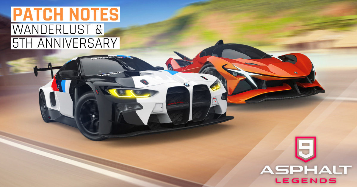 Asphalt 9 Wanderlust season fifth anniversary new cars guide Gameloft