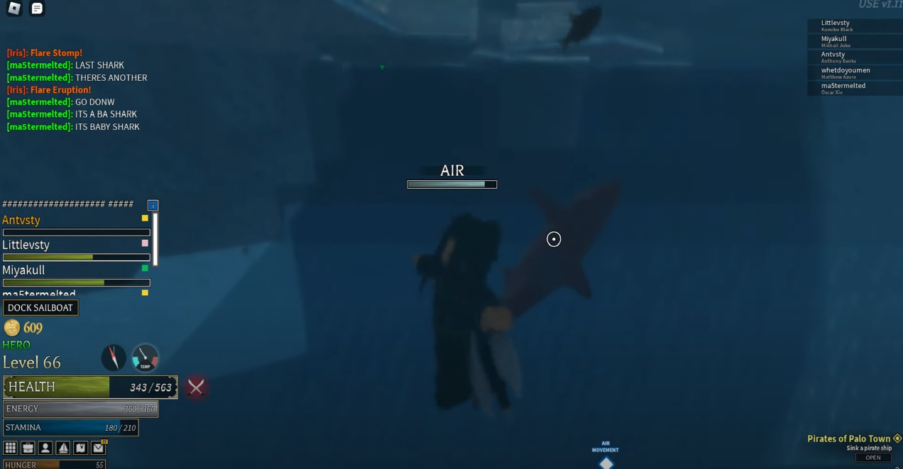 Attacking Shark in Arcane Odyssey