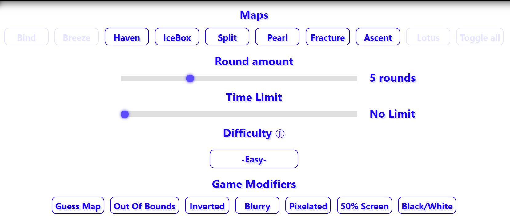 ValoGuessr Options