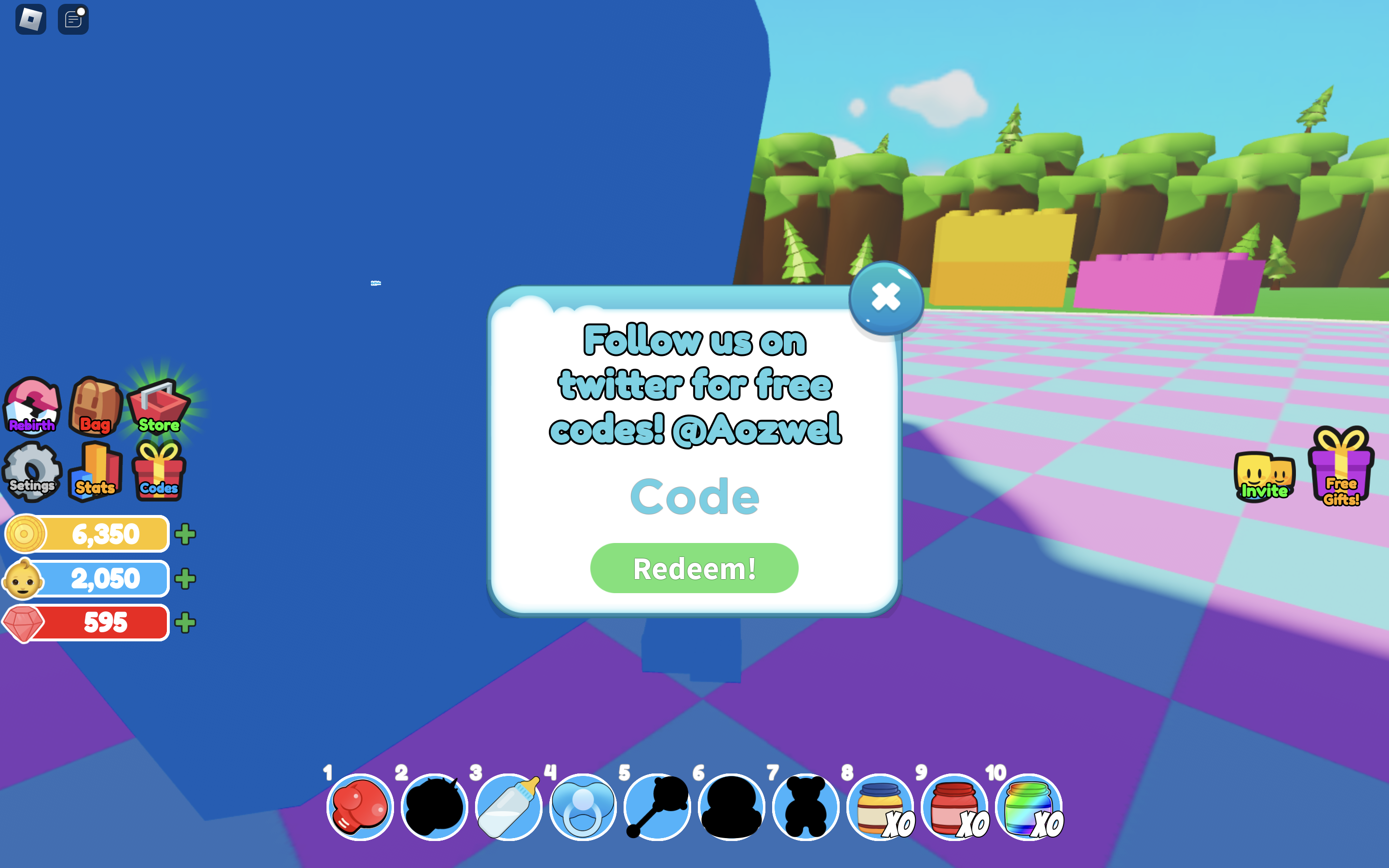 baby simulator how to redeem codes