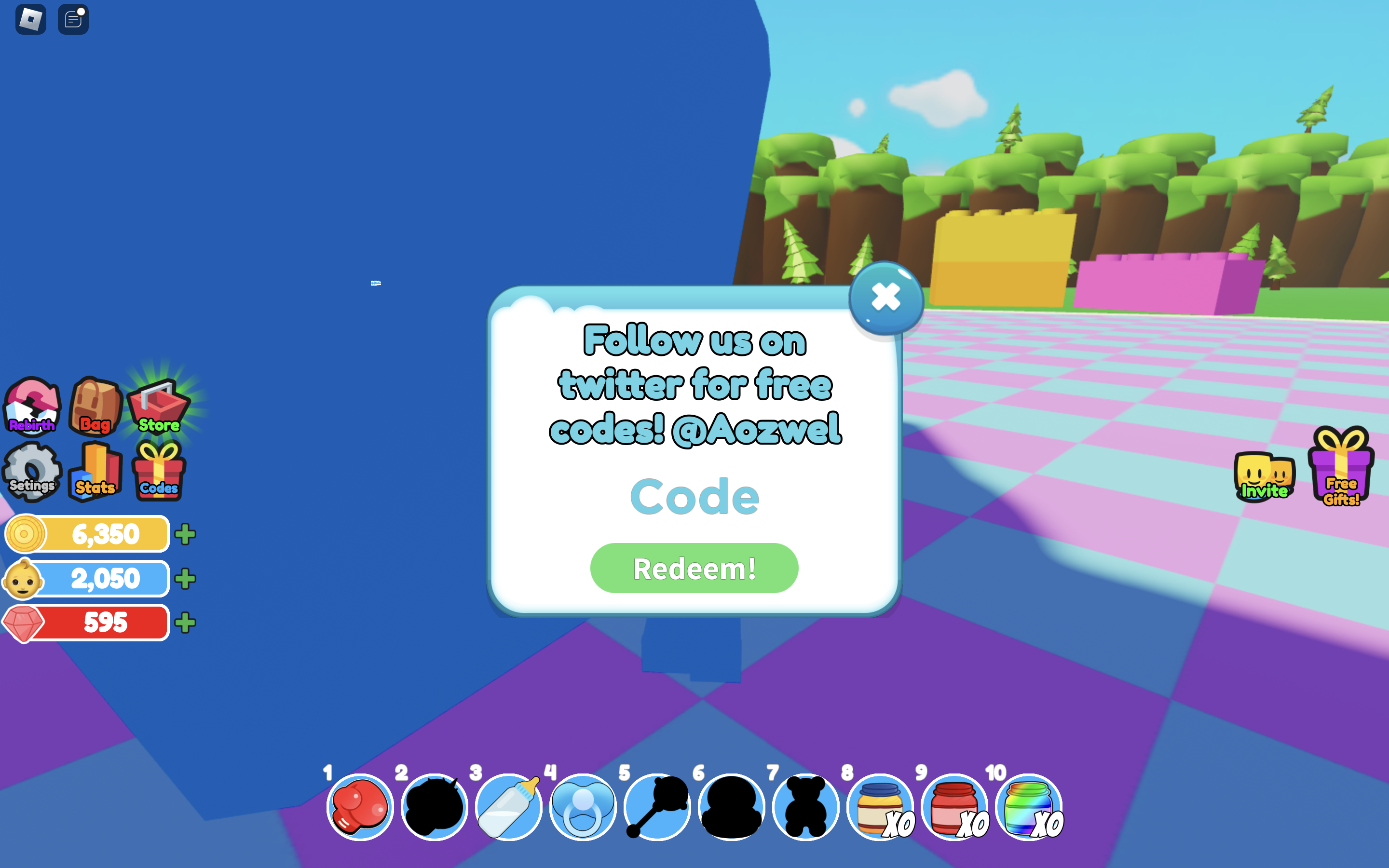 Baby Simulator how to redeem codes