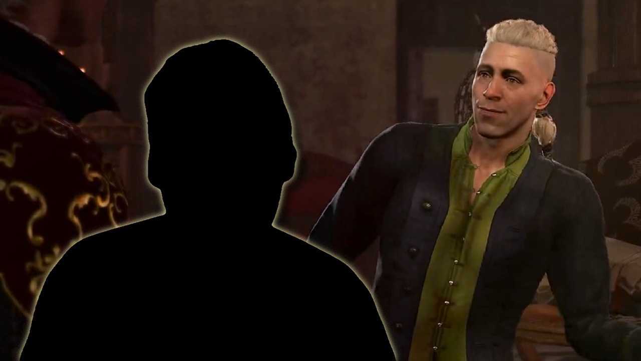 Naaber in Baldur's Gate 3 and the shadow of the person voicing him.