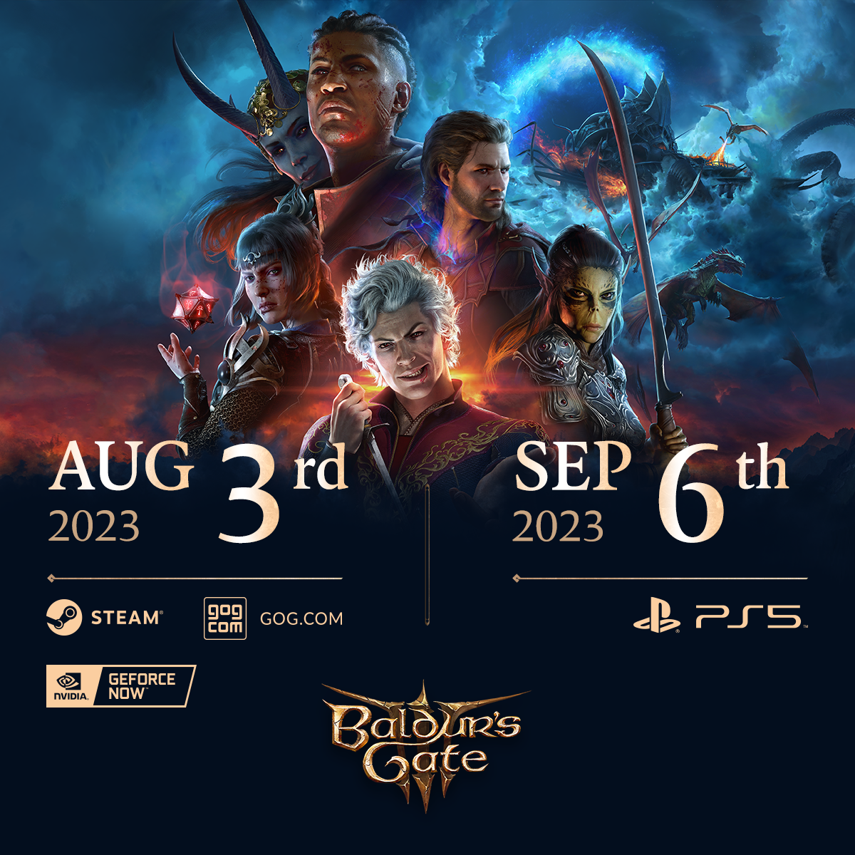 Fecha de lanzamiento de Baldur's Gate 3: 3 de agosto de 2023 en Steam y GOG y el 6 de septiembre en PS5