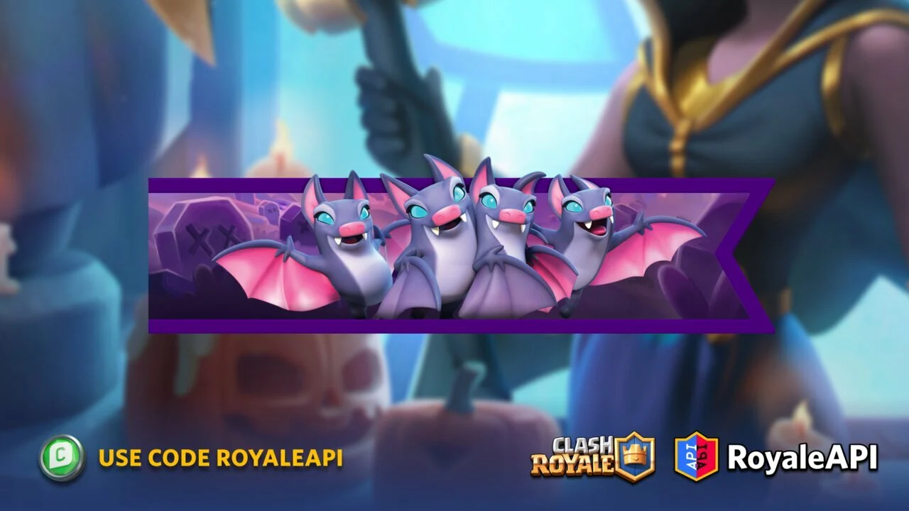 Clash Royale Season 40 October 2022 Ghoulish Graveyard with Bat Gang battle banner supercell