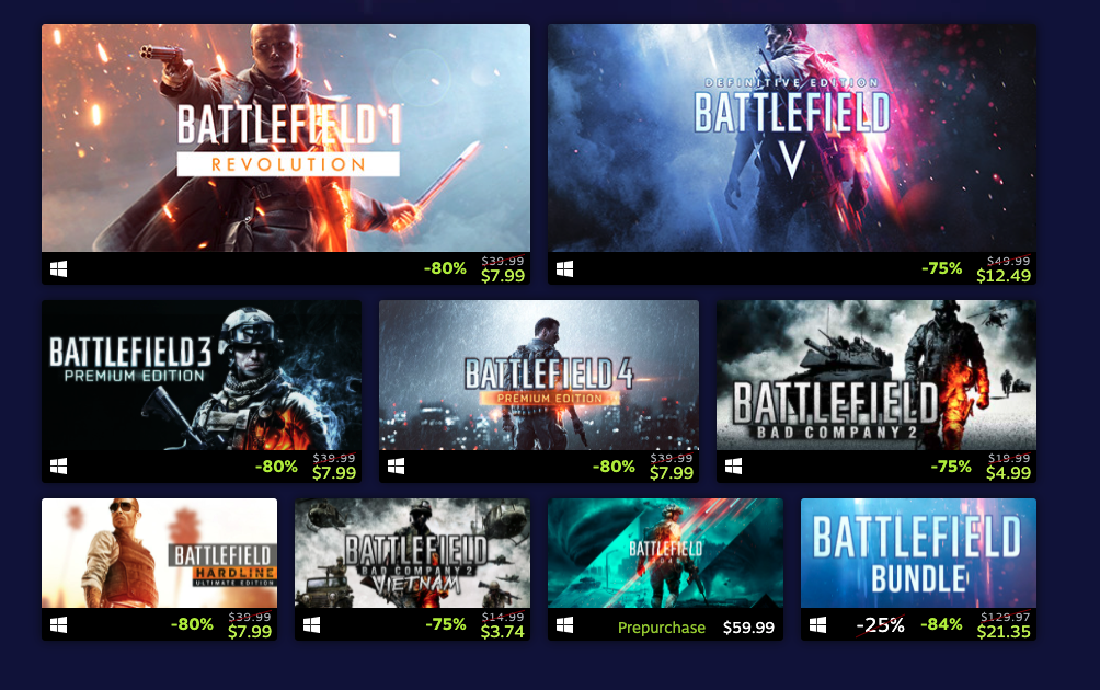 Battlefield Sale Prices