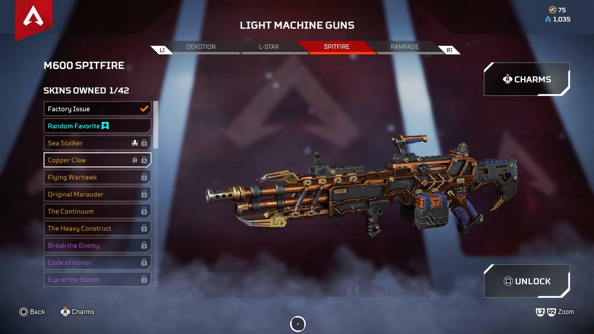 Best Spitfire Skins copper claw