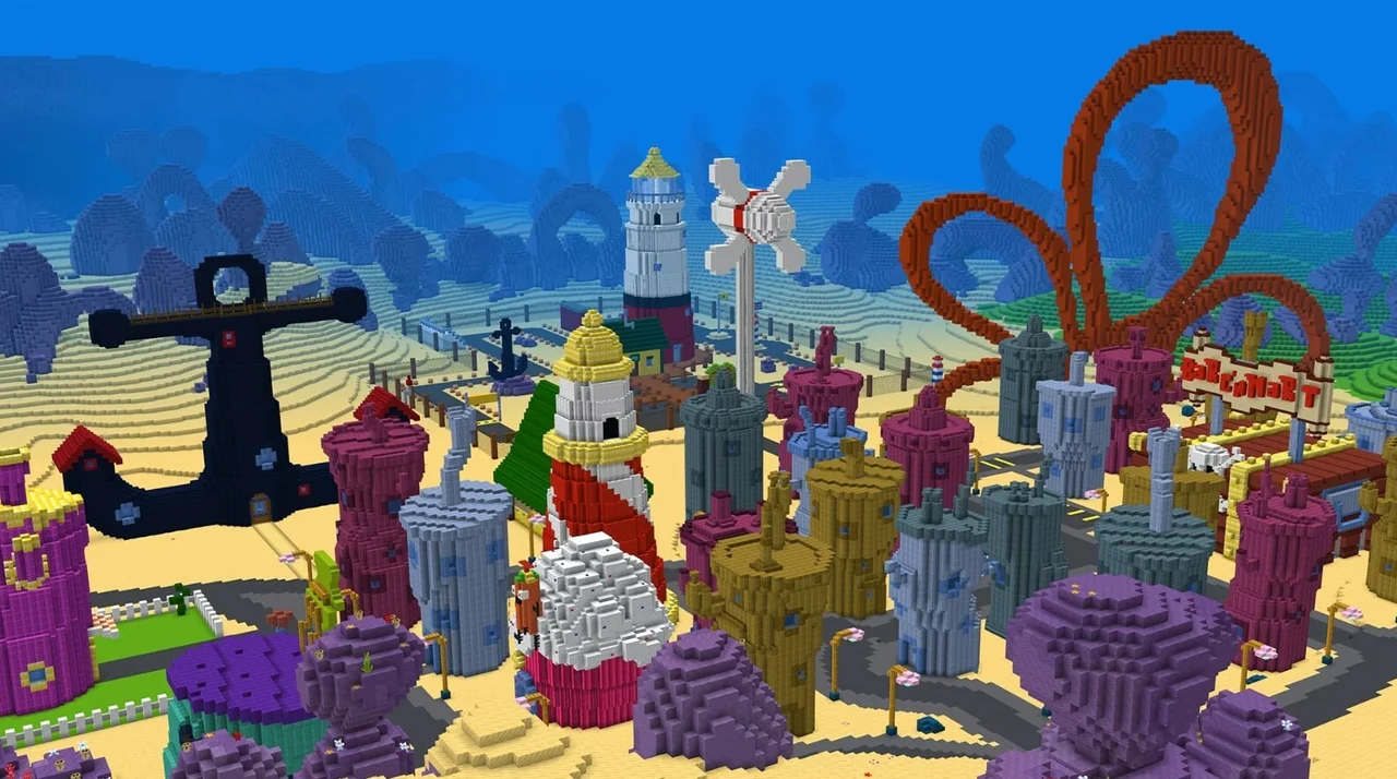 Explore Bikini Bottom in the new SpongeBob Squarepants DLC in Minecraft! Mojang