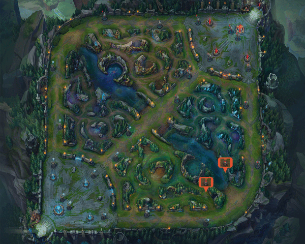 Map mit Wards Bot Lane