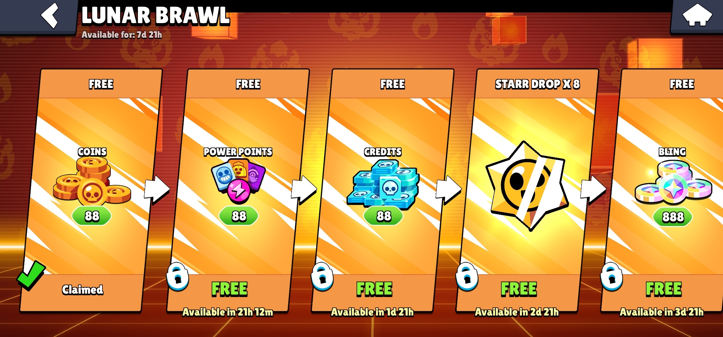 Brawl Stars Lunar New Year Event Daily Rewards