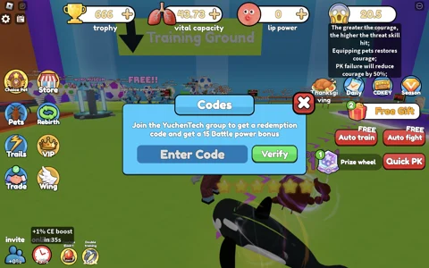 Bug Blowing Simulator How to redeem codes