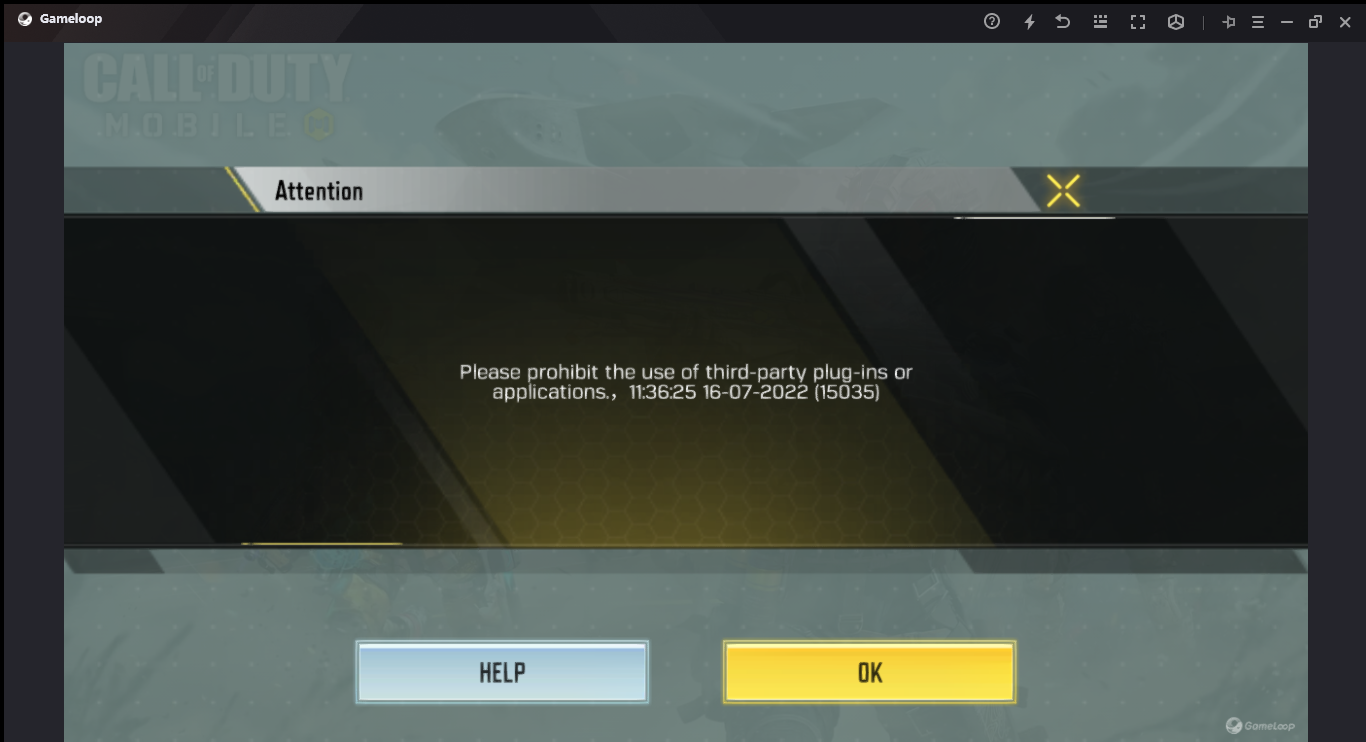 COD Mobile Error Message