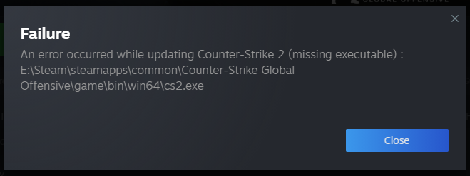 CS2 exe error