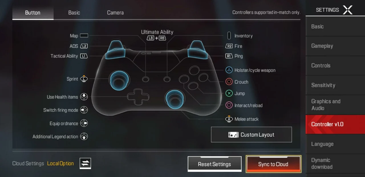 Apex legends Controller Options