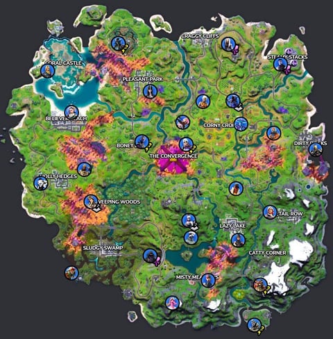 Charakter Locations Fortnite Season 8