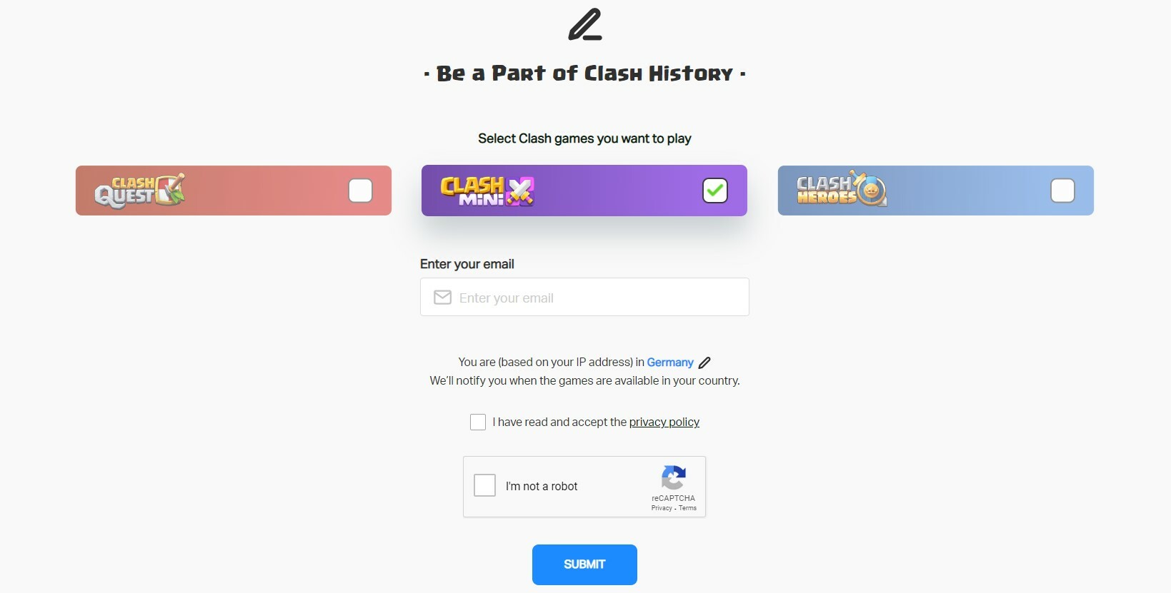 Clash Mini Pre register