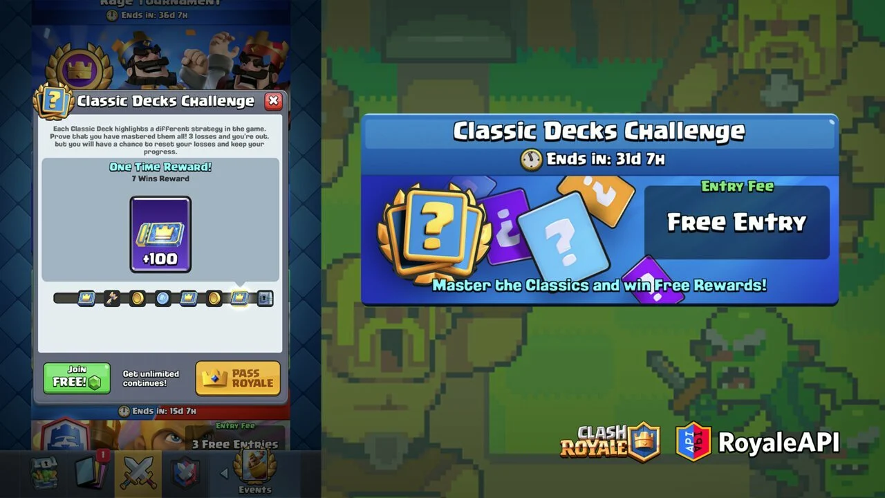 Classic Decks will be highlighted in this challenge! Clash Royale Supercell RoyaleAPI