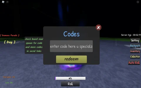 Cursed RNG redeem codes