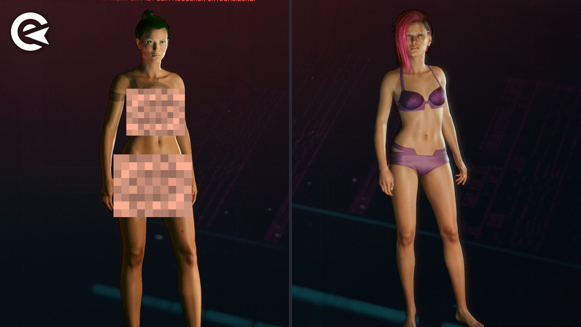 Cyberpunk 2077: Activar la censura te da ropa interior permanente.