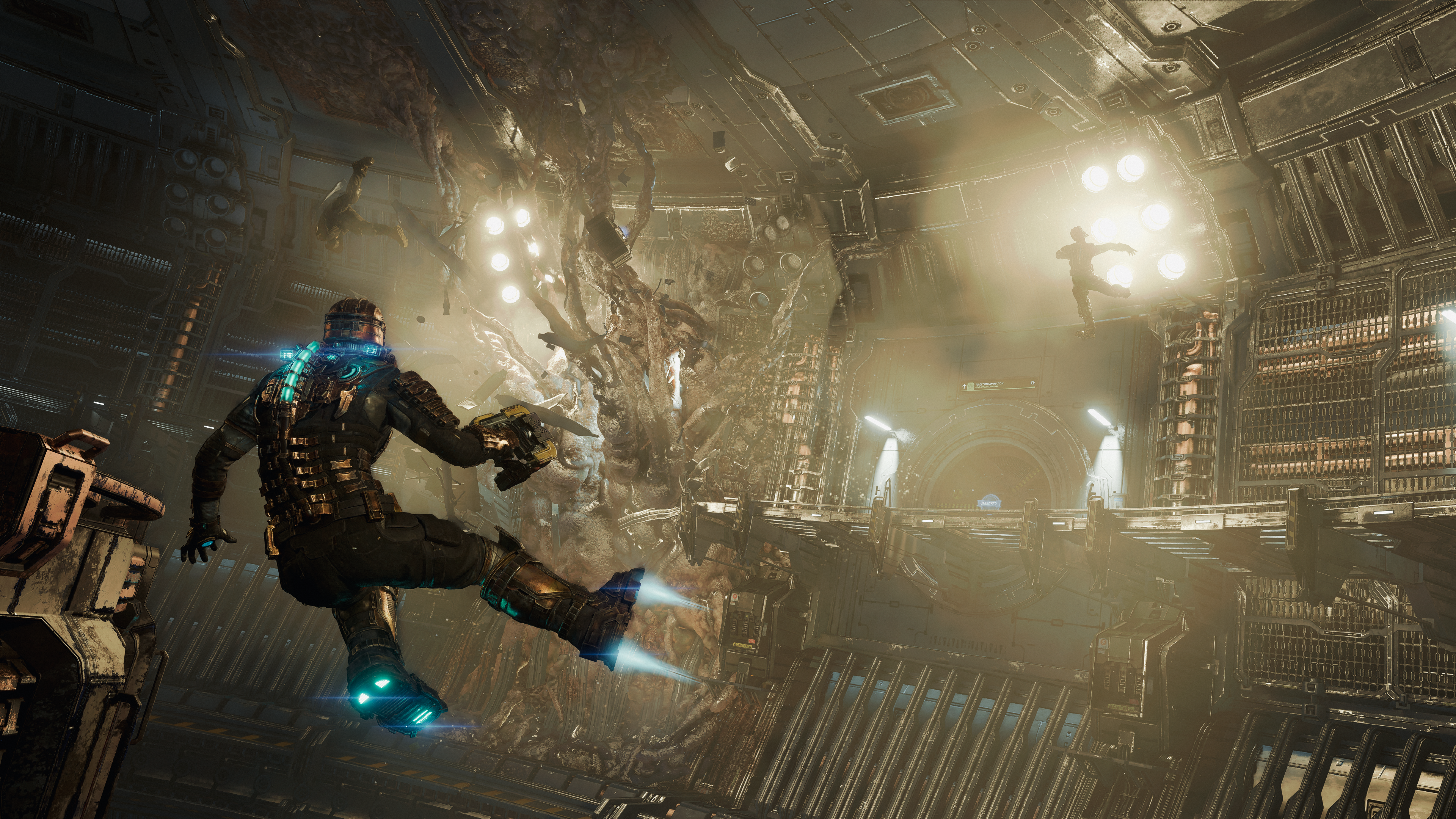 Isaac flying in Zero Gravity in Dead Space Remake