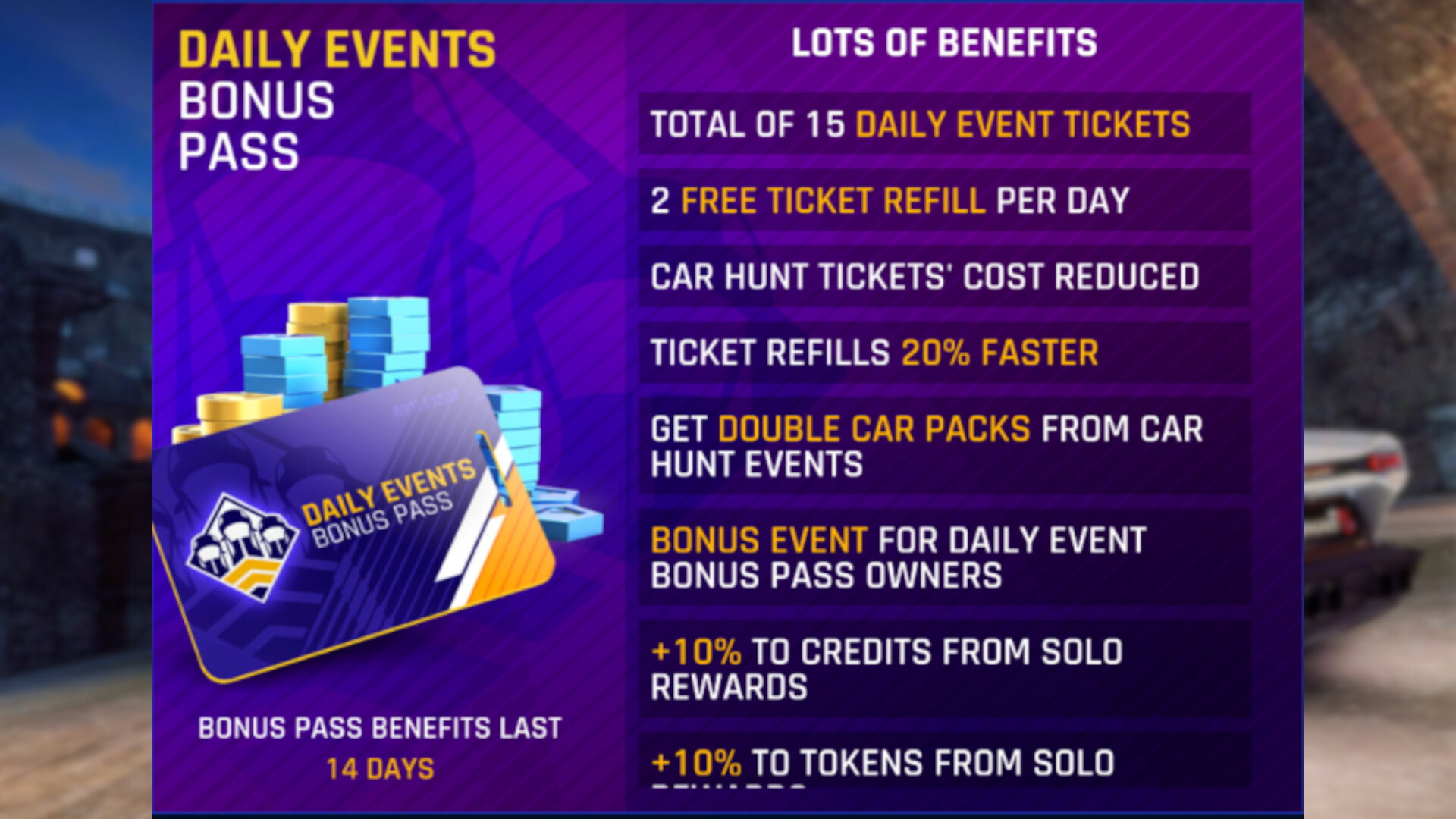 Asphalt 9 Daily Events Bonus Pass Guide Price Rewards Gameloft