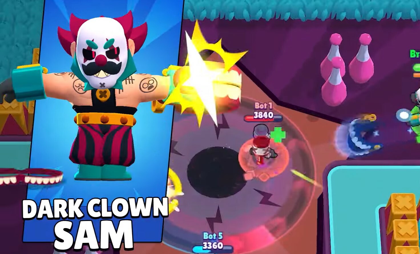 Brawl Stars Season 21 New Skins Dark Clown Sam