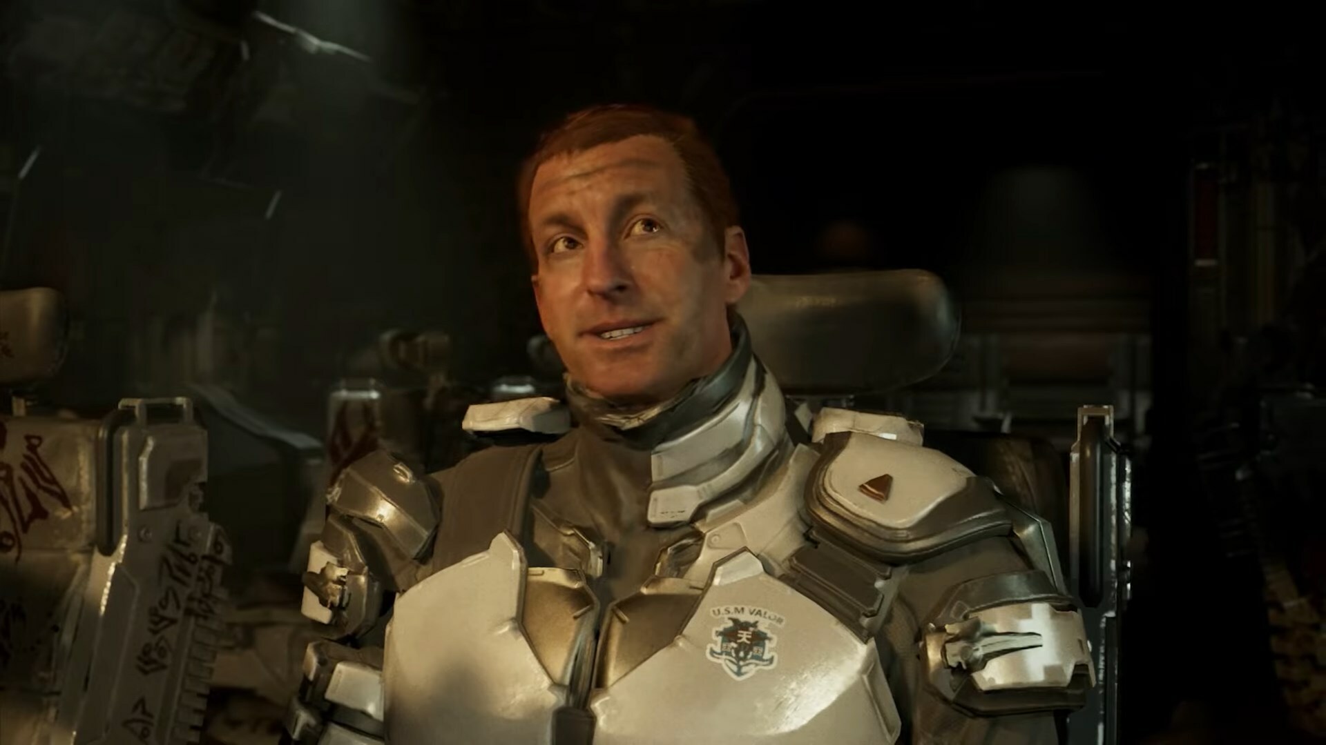 Isaac Clarke smiling weirdly in dead Space Remake