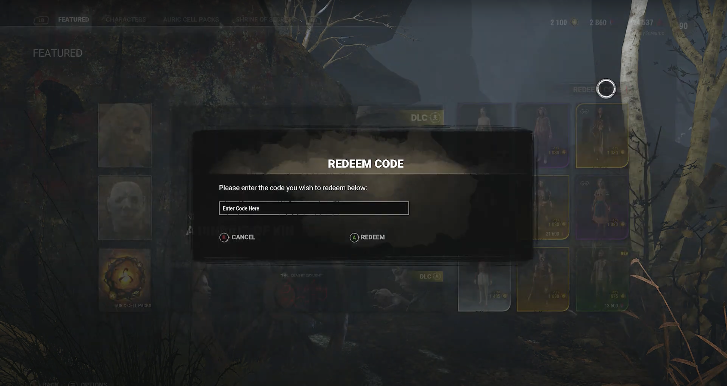 Dead by Daylight redeem codes