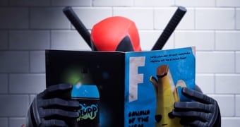 Deadpool reading Fortnite banana