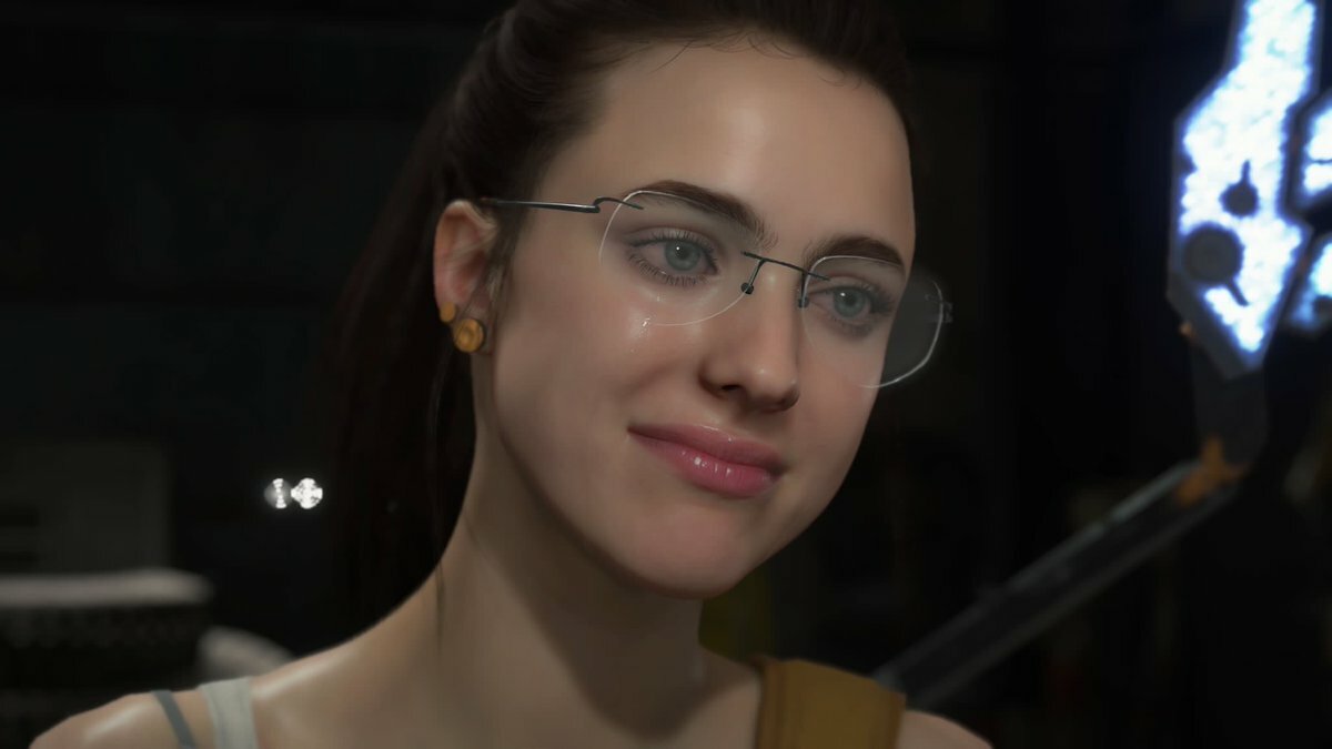 Margaret Qualley interpretando a mamá en Death Stranding