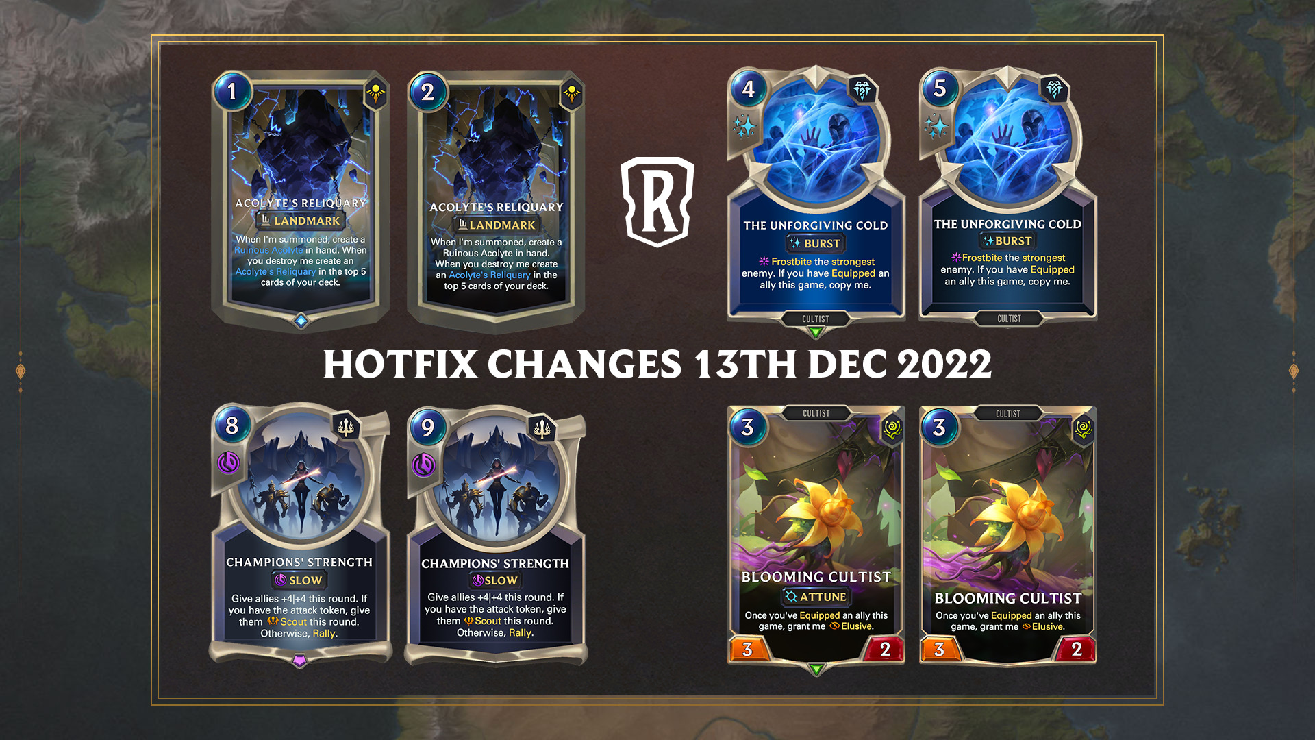 Legends of Runeterra December Hotfix Card Nerfs Visual Guide Riot Games