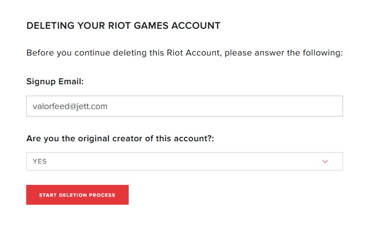 Delete Account Riot