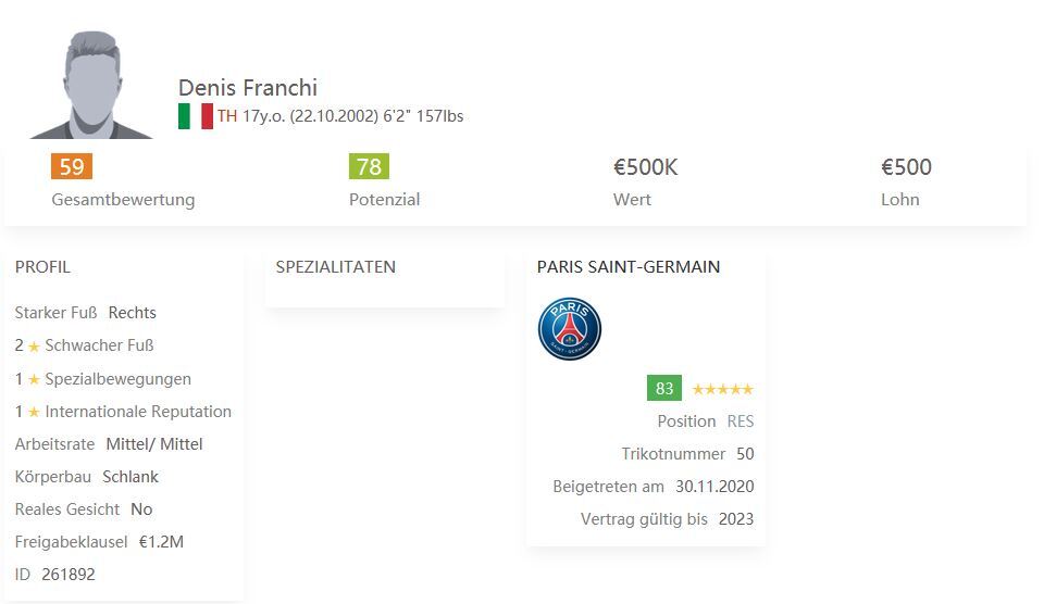 Denis Franchi Talents FIFA 21