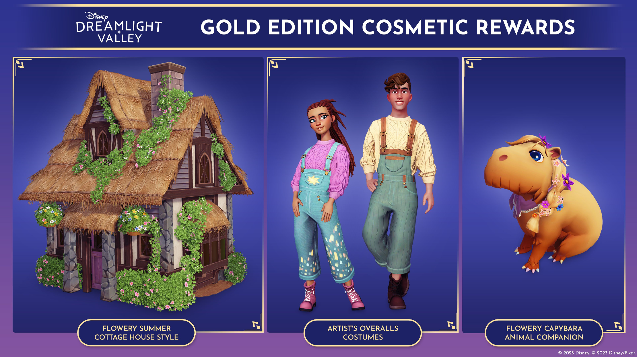 Disney Dreamlight Valley: Cosmetic items through the gold edition.