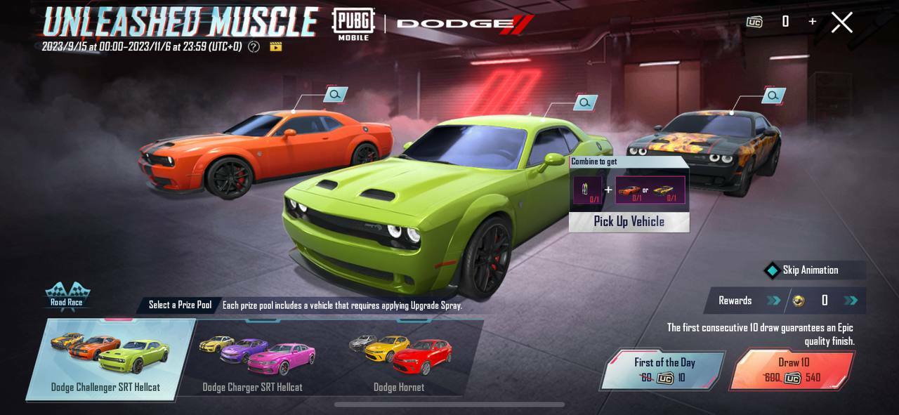 Dodge Challenger SRT Hellcat pubg mobile