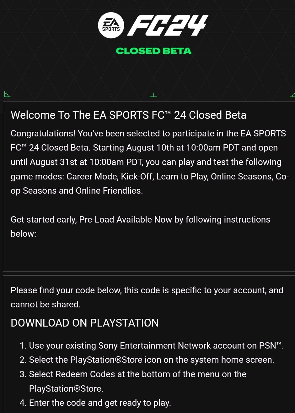 EA FC 24 Beta release